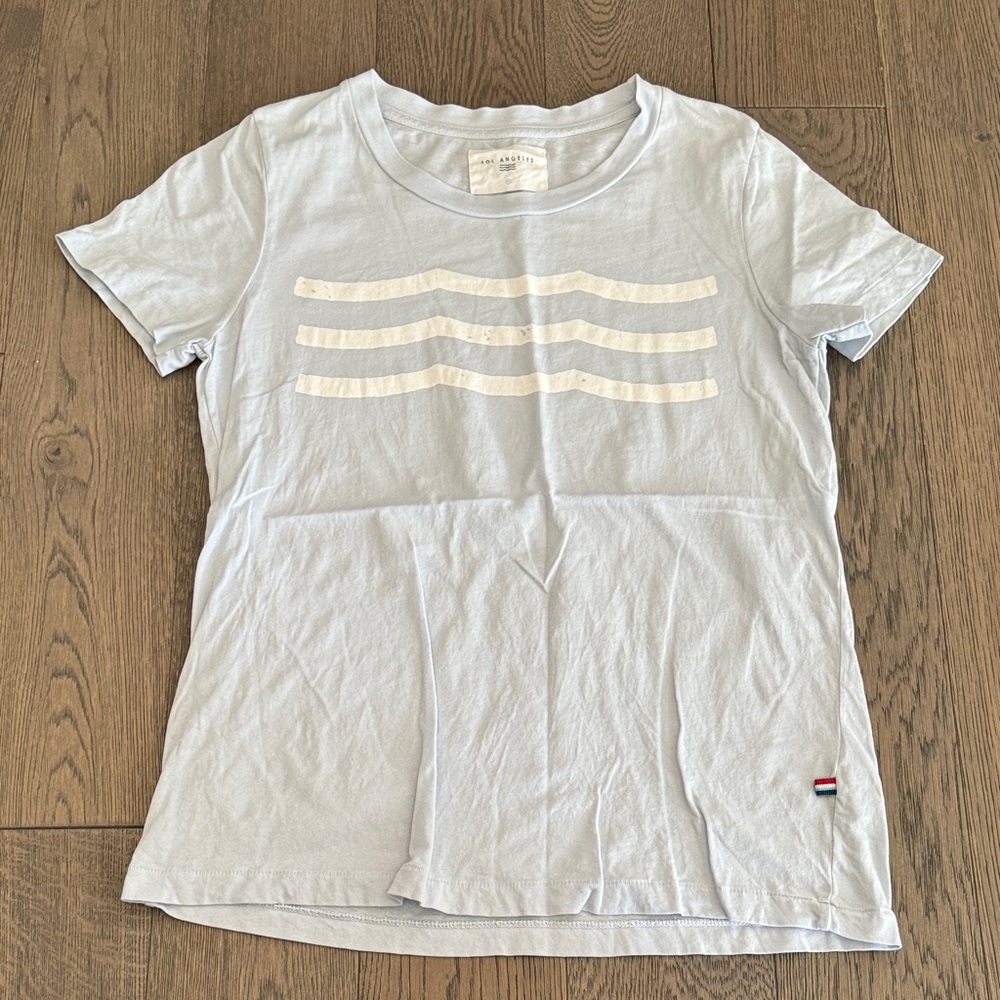 Sol Angeles Light Blue Short Sleeve Tee with White Stripes